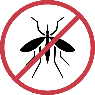 mosquito icon with cross through it